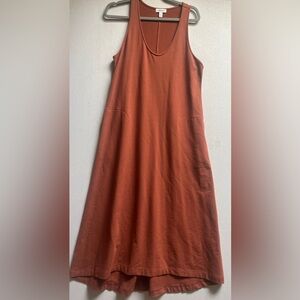 Nordstrom Women's Tank Sleeveless A-Line Maxi Dress in Rust Sz S